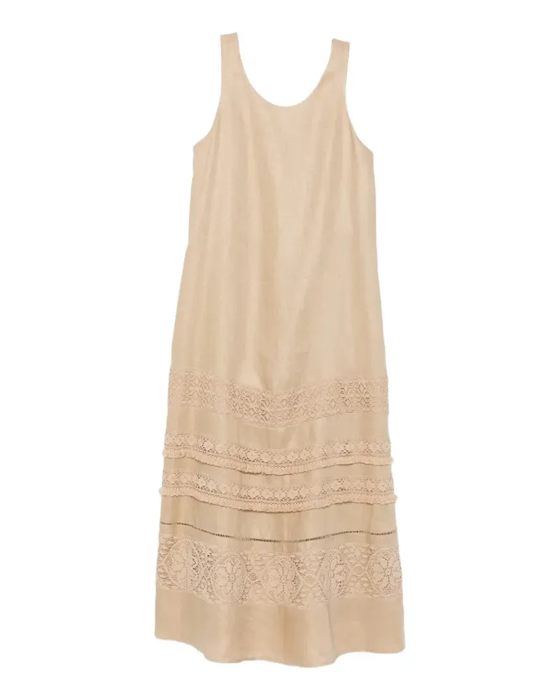 Max Mara lace-insert midi dress - Nude Nude