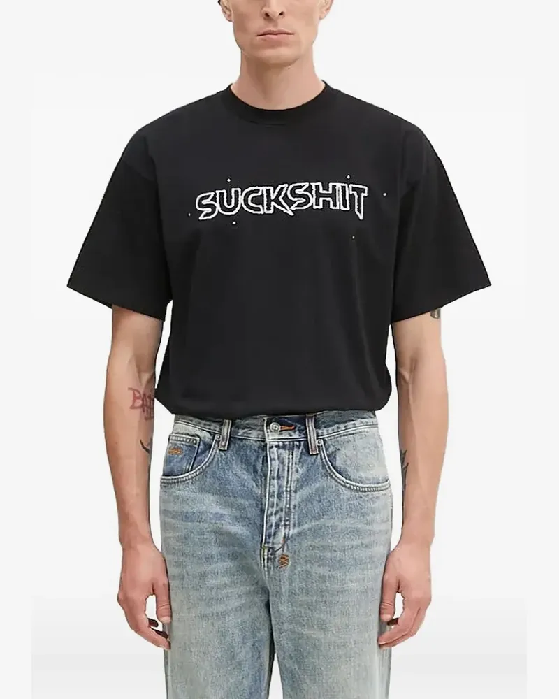 Aries T-Shirt mit Outline-Print - Schwarz Schwarz