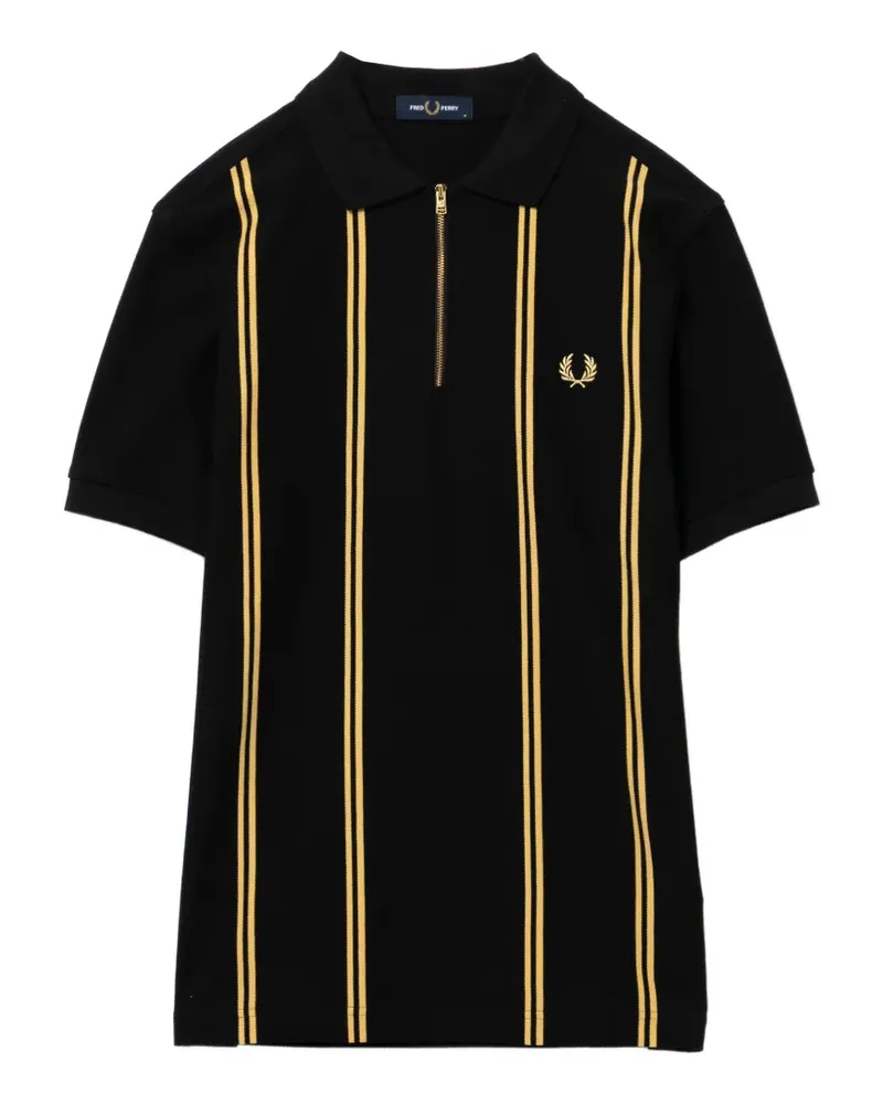 Fred Perry Gestreiftes Poloshirt - Schwarz Schwarz