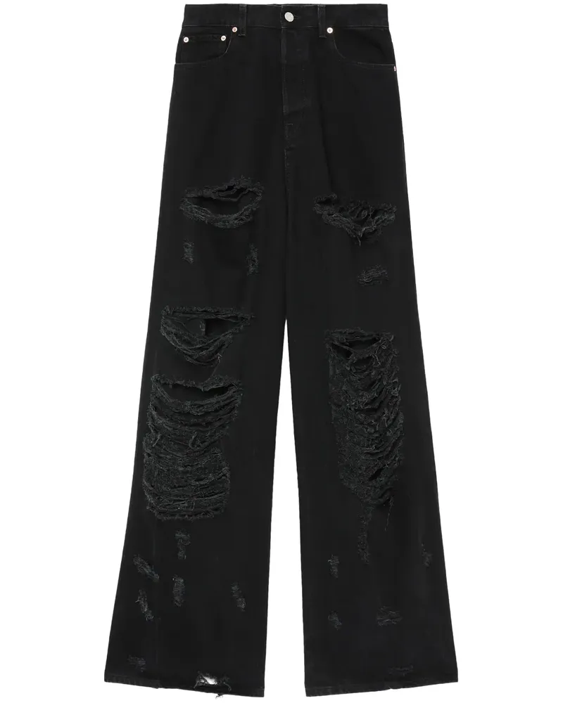 VETEMENTS Weite Jeans im Distressed-Look - Schwarz Schwarz