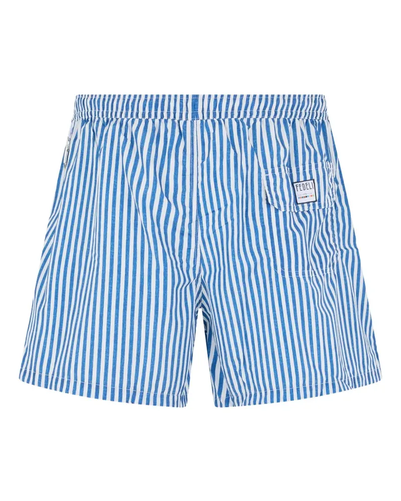 Fedeli striped drawstring swim shorts - Blau Blau