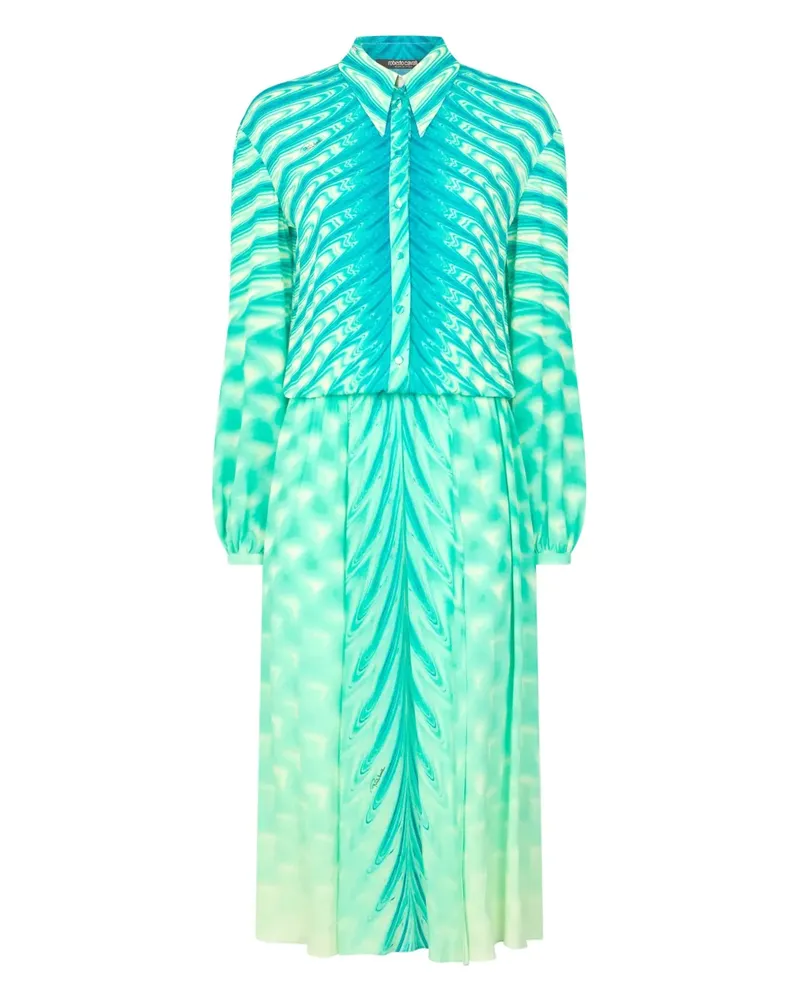 Roberto Cavalli Mittellanges Hemdkleid - Grün Grün