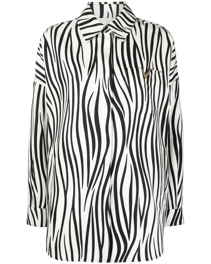 Valentino Garavani Mantel mit Zebra-Print - Schwarz Schwarz