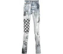 Slim-Fit-Jeans mit Graffiti-Print