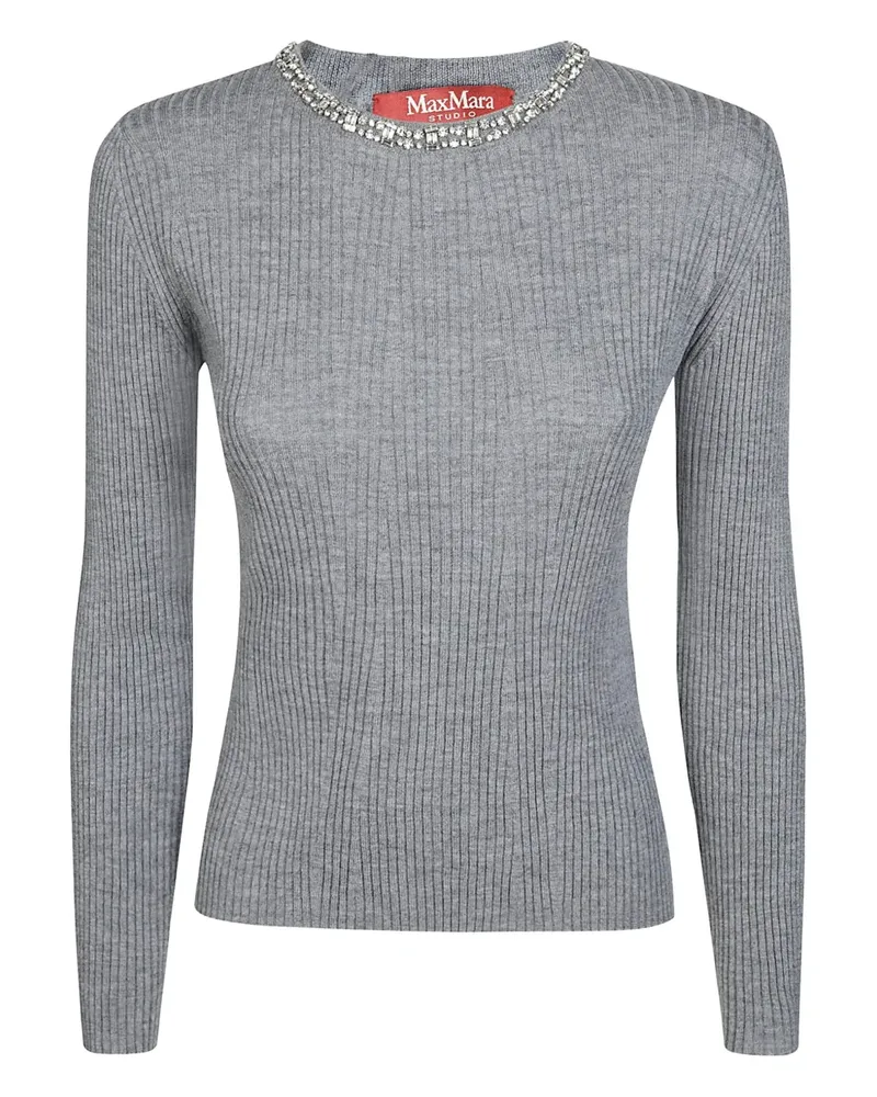 Max Mara Gerippter Catone Pullover - Grau Grau