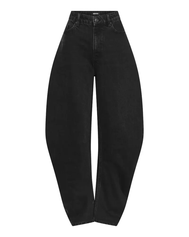 ROTATE Birger Christensen Drapierte Jeans - Schwarz Schwarz