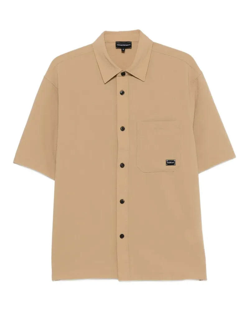 Emporio Armani Hemd mit Logo-Schild - Nude Nude