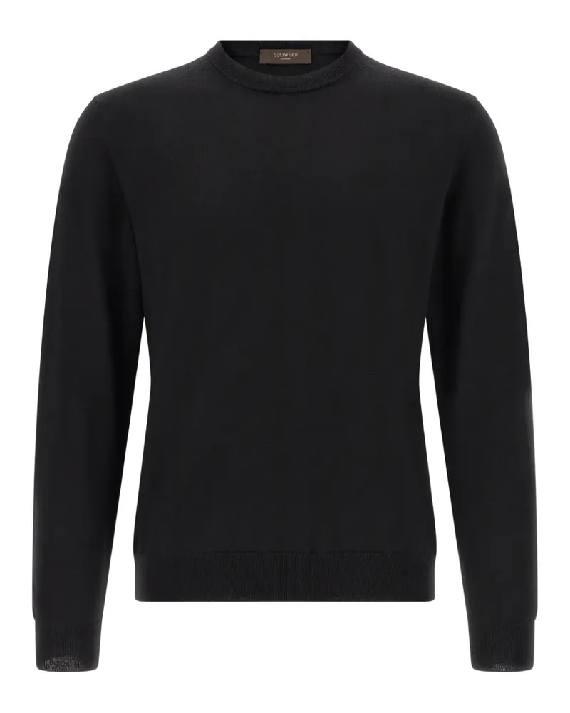 Slowear crew-neck ribbed-trim T-shirt - Schwarz Schwarz