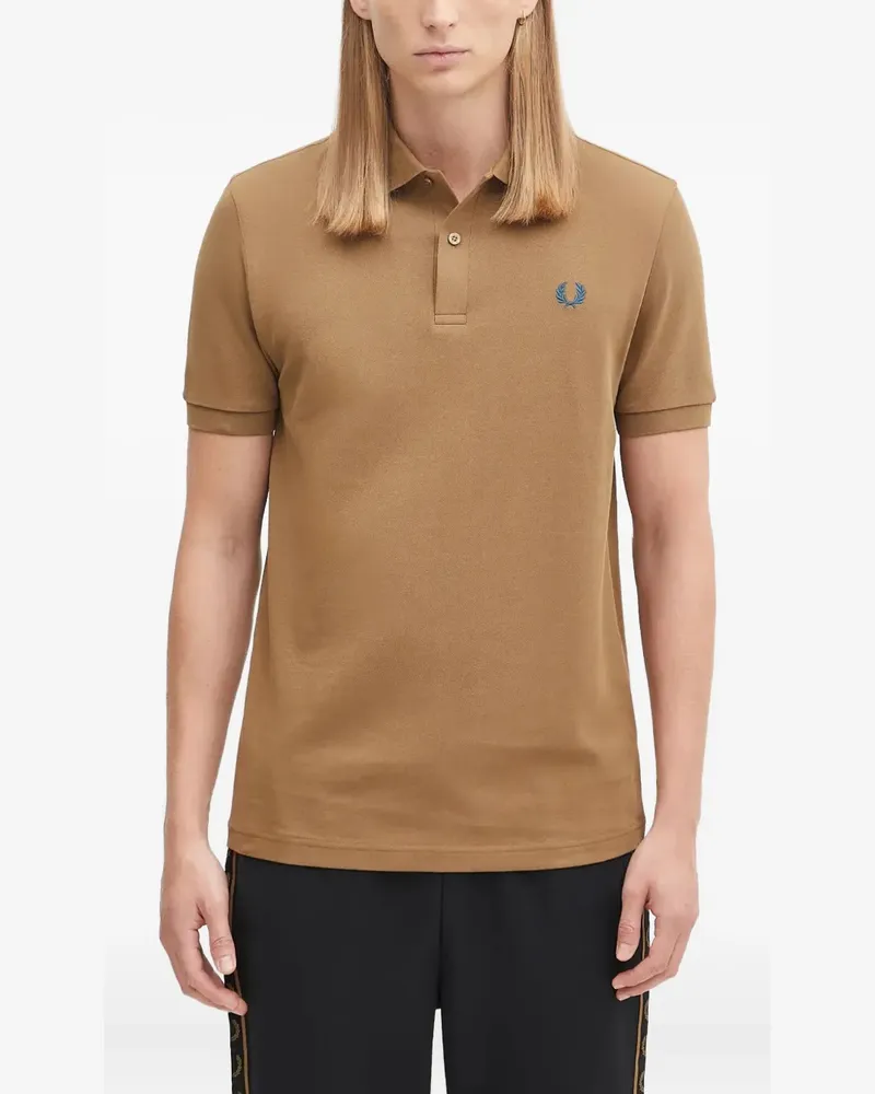 Fred Perry logo-embroidered polo shirt - Braun Braun