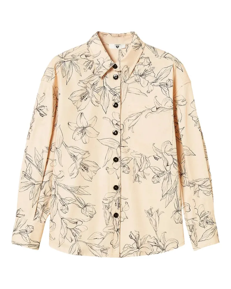 Twin-Set Bullenhemd mit Blumenprint - Nude Nude