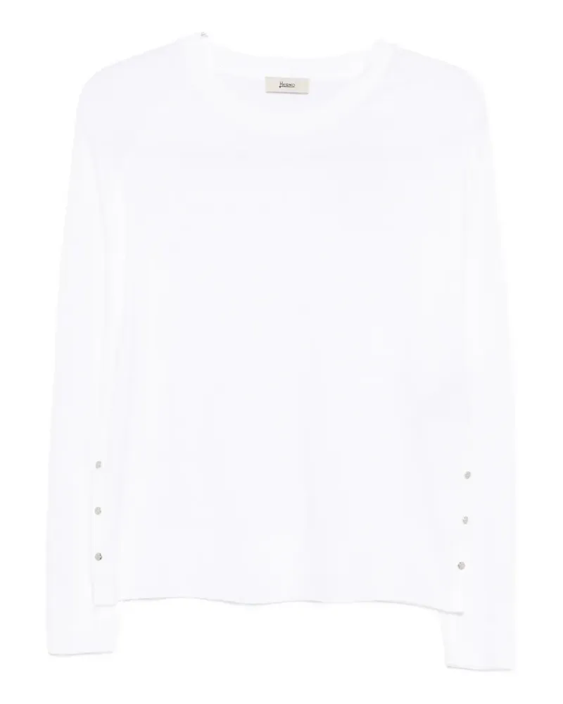 Herno press-stud raglan-sleeve sweater - Weiß Weiß