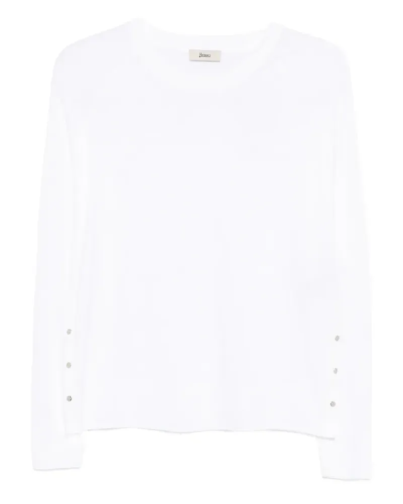 Herno press-stud raglan-sleeve sweater - Weiß Weiß