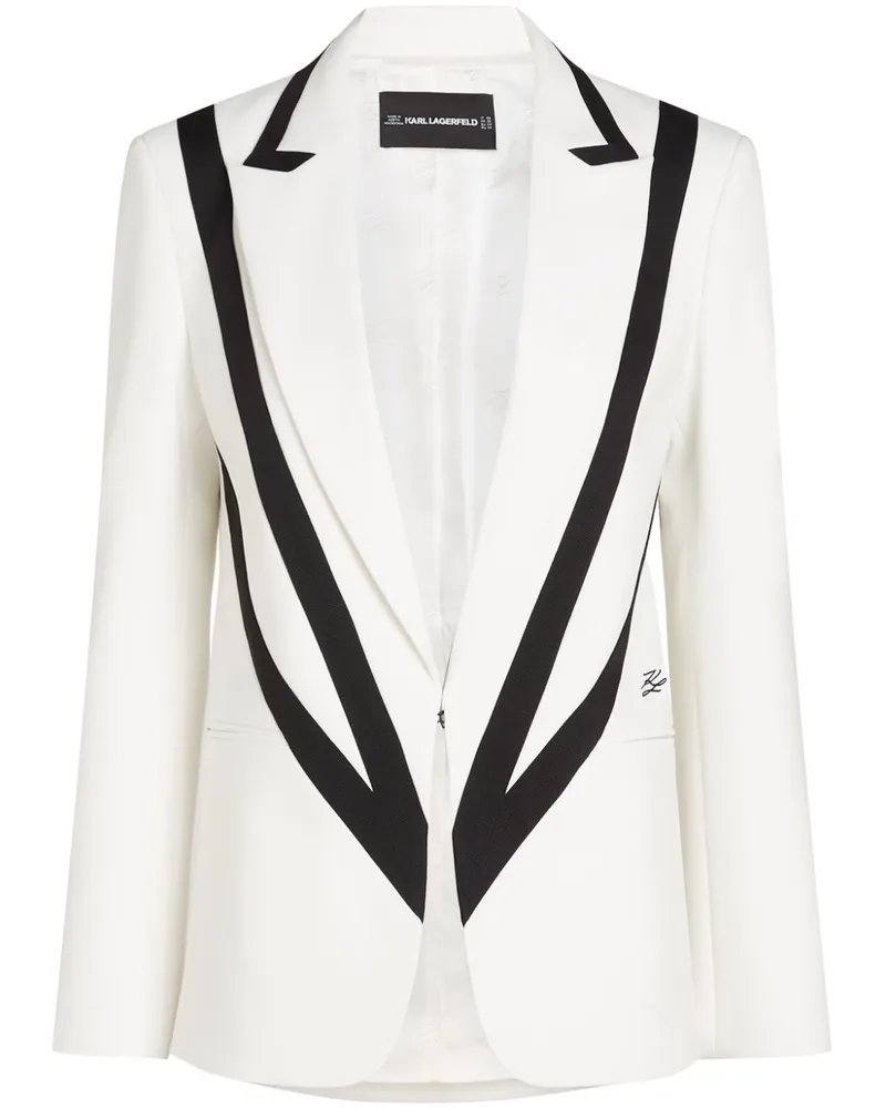 Karl Lagerfeld Klassischer KL Studio Blazer - Weiß Weiß