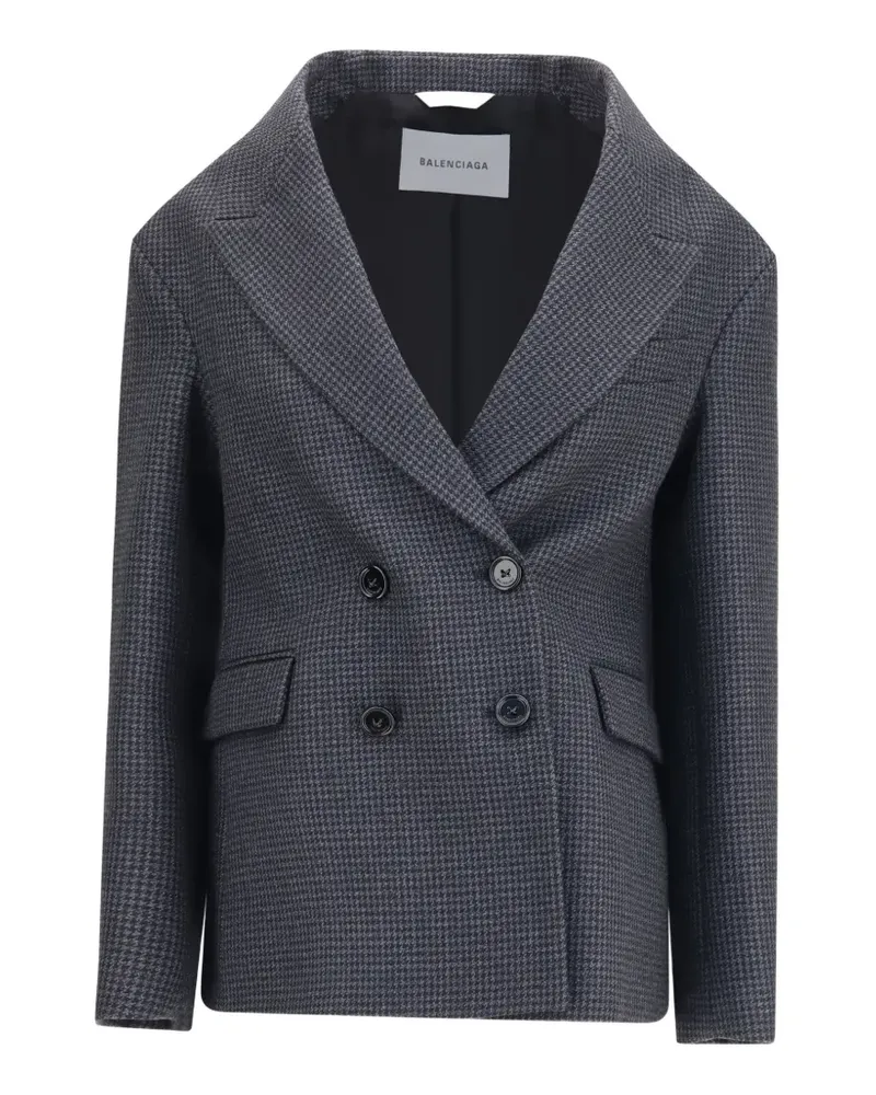 Balenciaga houndstooth double-breasted blazer - Grau Grau