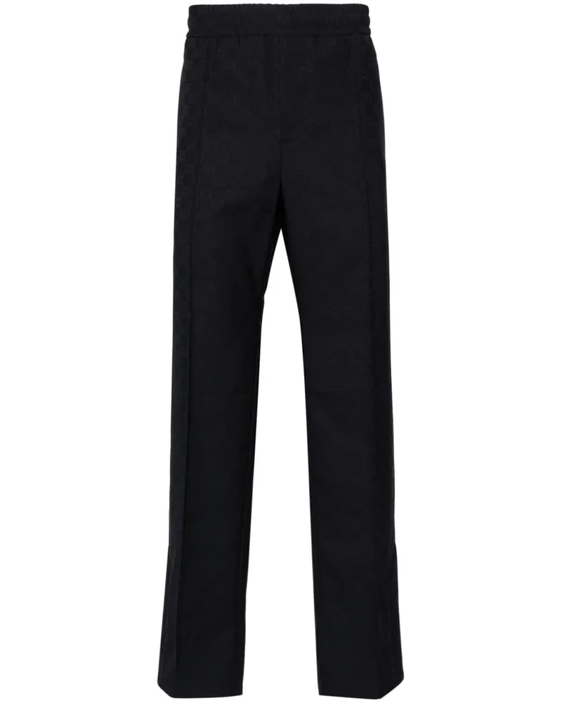 Gucci Gerade Hose aus GG Supreme-Jacquard - Blau Blau