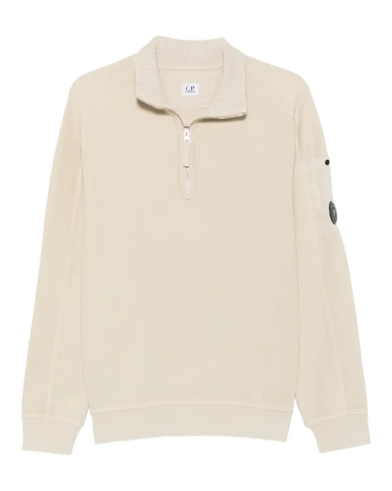 C.P. Company Pullover mit Lens-Detail und Viertelreißverschluss - Nude Nude
