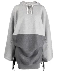 Junya Watanabe Hoodie in Colour-Block-Optik Grau