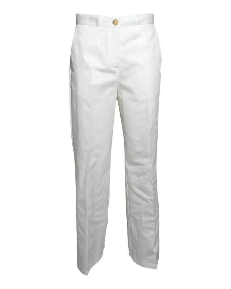 SOLOTRE pressed-crease straight-leg trousers - Weiß Weiß