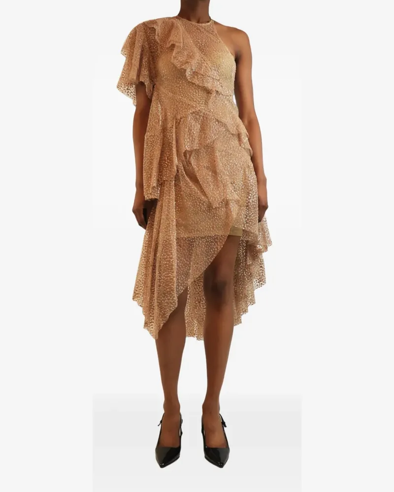 Zimmermann Asymmetrisches Kleid mit Polka Dots - Nude Nude