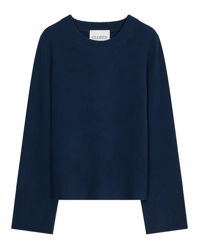 Closed long-sleeve crew-neck sweater - Blau Blau
