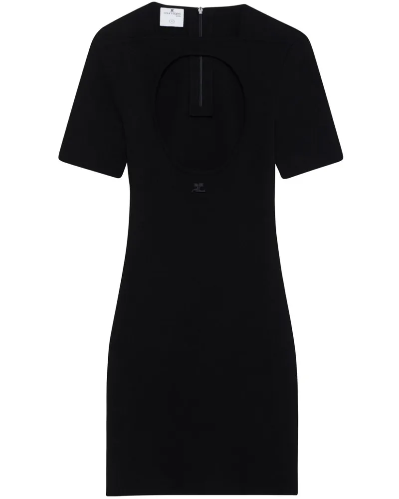 Courrèges Gestricktes Minikleid mit Cut-Out - Schwarz Schwarz