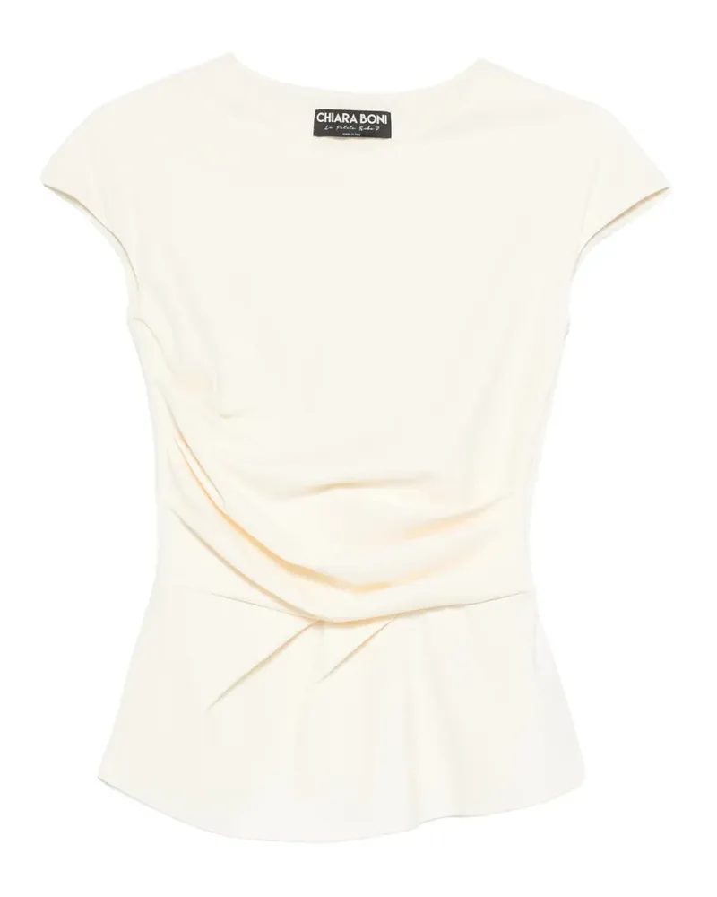 Chiara Boni gathered peplum top - Nude Nude