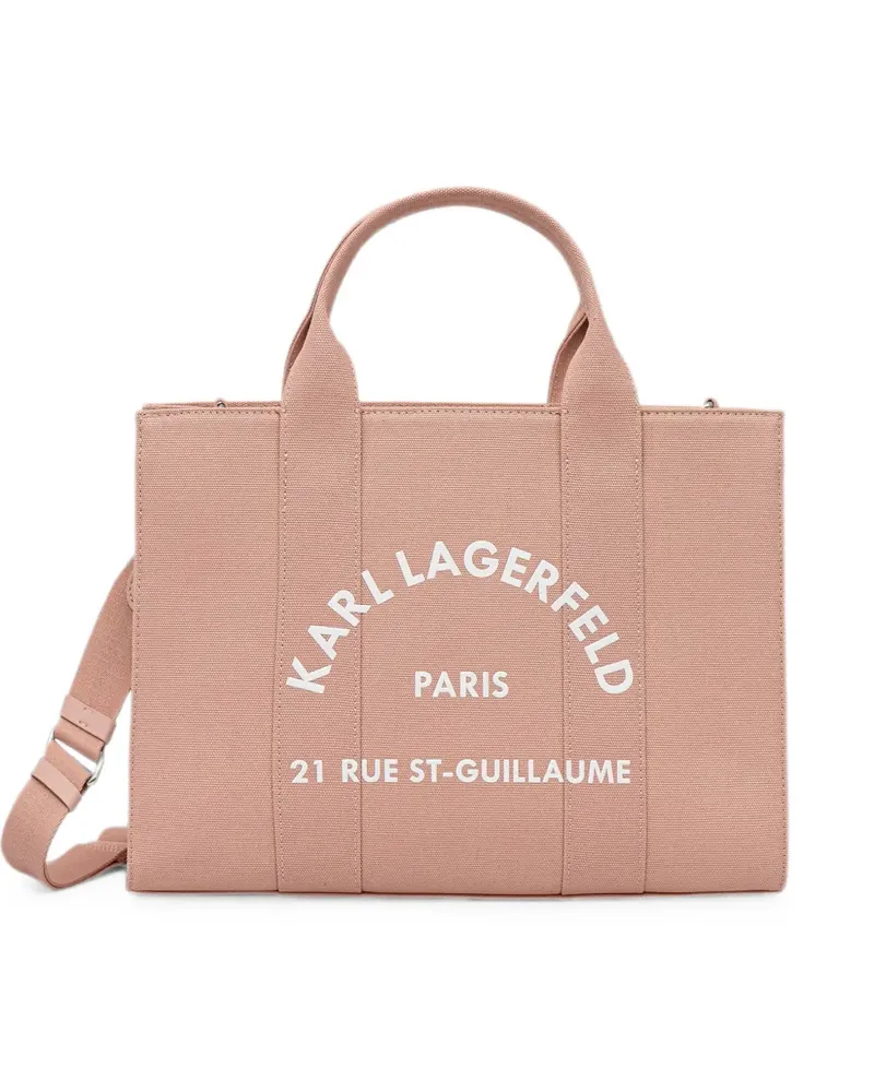 Karl Lagerfeld logo-print canvas tote bag - Rosa Rosa