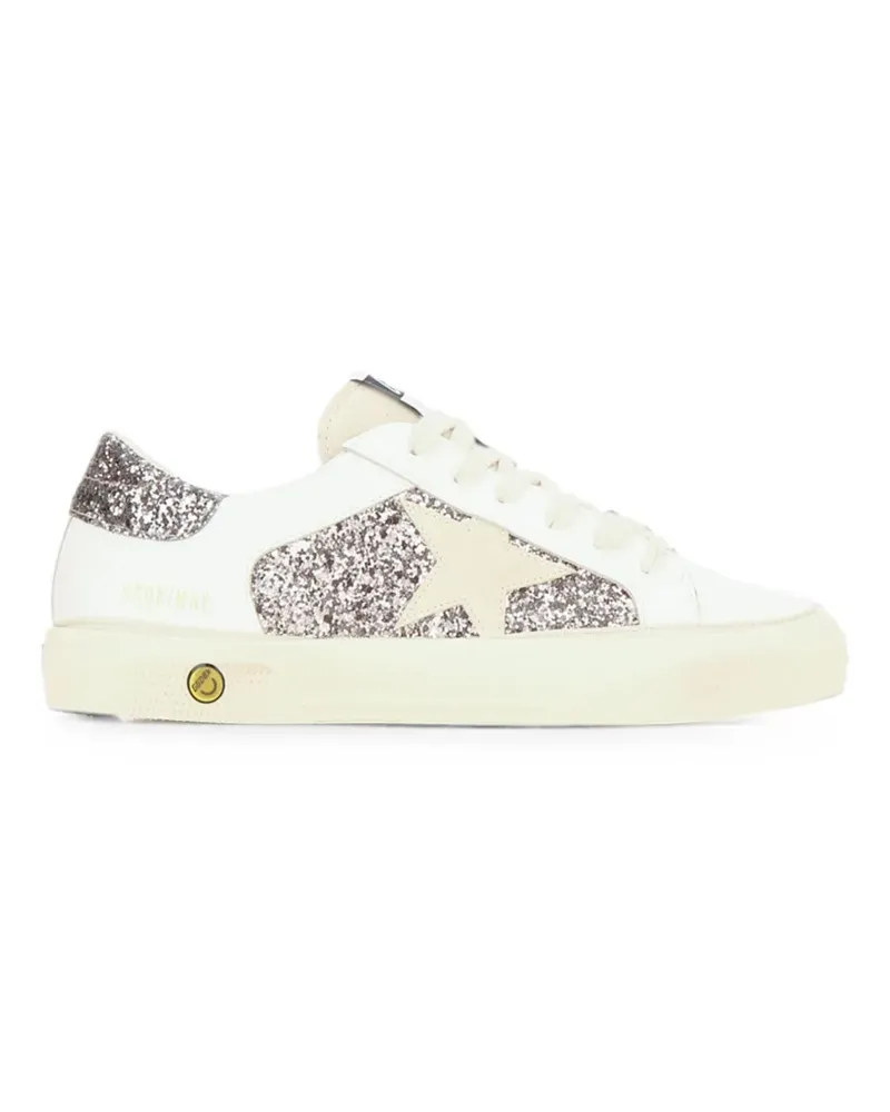 Golden Goose May glitter leather sneakers - Weiß Weiß