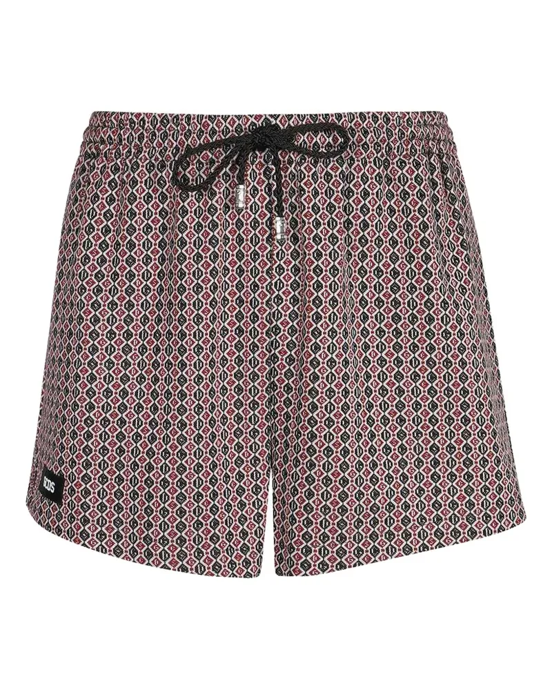 GCDS Shorts mit geometrischem Muster - Rot Rot