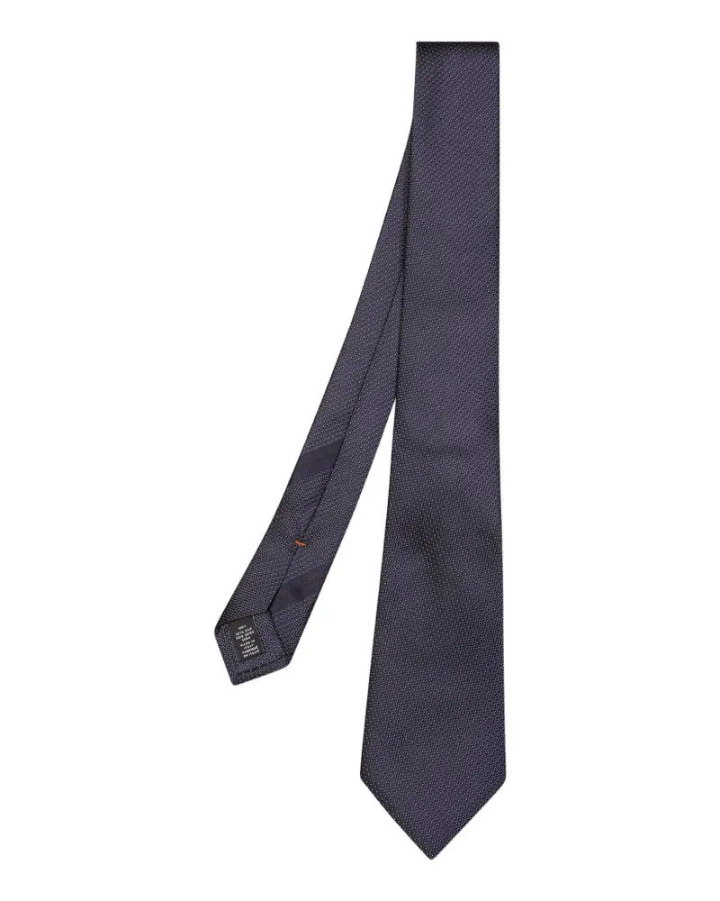 Ermenegildo Zegna Marineblaue Seidenkrawatte Blau