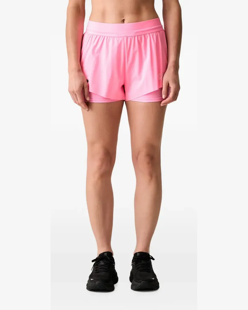 EA7 layered logo-print shorts - Rosa Rosa