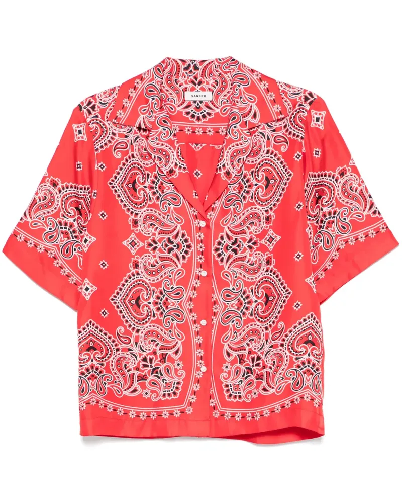 Sandro Hemd mit Bandana-Print - Rot Rot