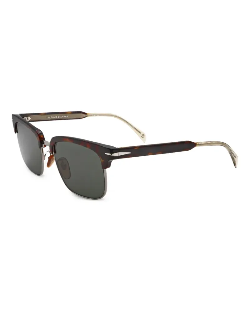 EYEWEAR by DAVID BECKHAM Eckige Sonnenbrille in Schildpattoptik - Braun Braun