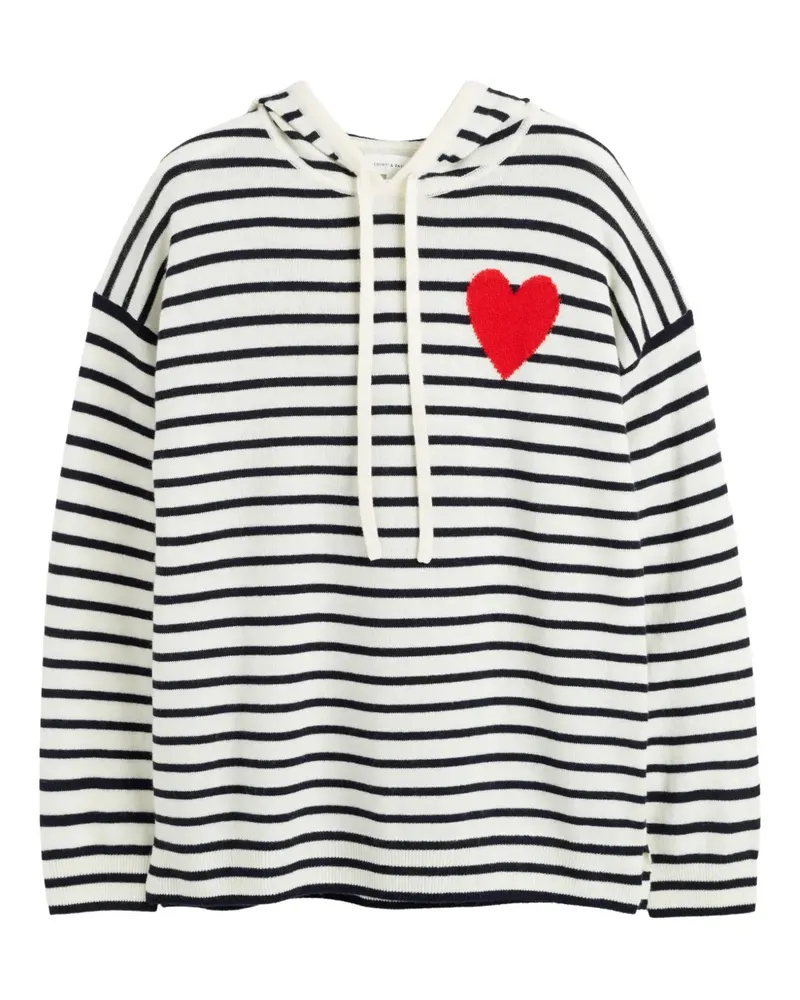 Chinti & Parker Gestreifter Breton Heart Hoodie - Nude Nude