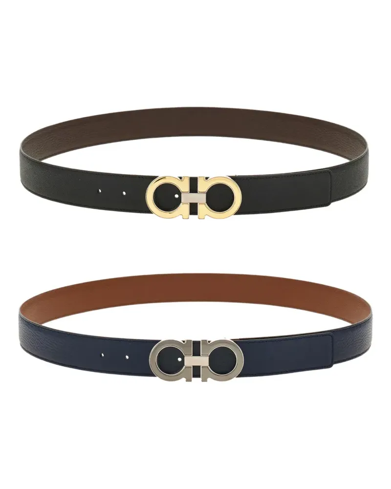 Ferragamo Wendbarer Gürtel mit Gancini-Schnalle - Schwarz Schwarz