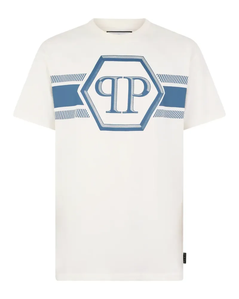 Philipp Plein T-Shirt mit Logo-Patch - Nude Nude