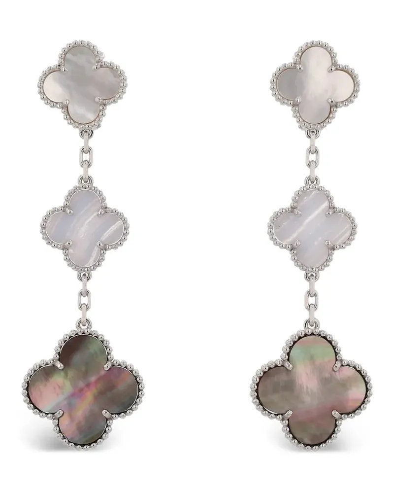 Van Cleef & Arpels 2014 Magic Alhambra mother-of-pearl and chalcedony earrings - Silber Silber