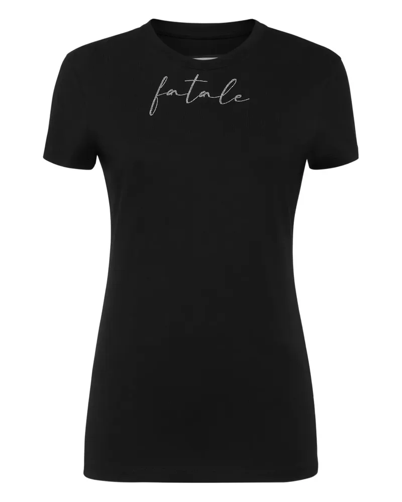 Philipp Plein Fatale T-Shirt mit Strass - Schwarz Schwarz