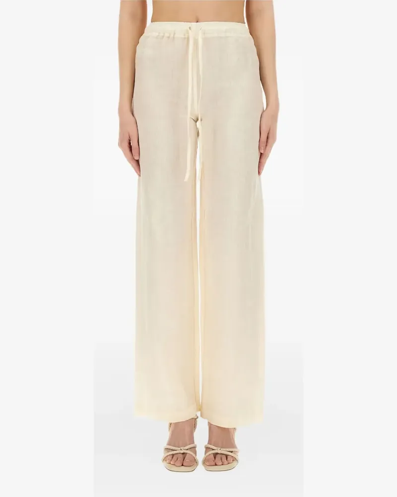 120% Lino Leinenhose mit Kordelzug - Nude Nude