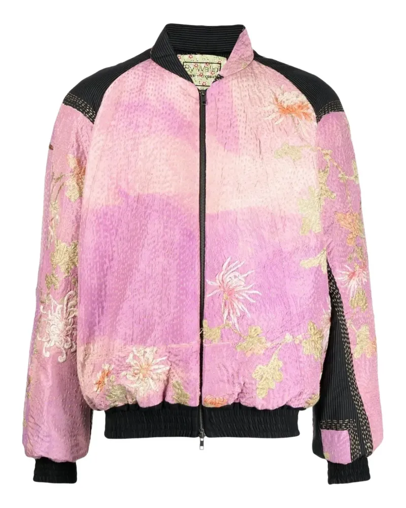BY WALID Bomberjacke mit Blumenstickerei - Rosa Rosa