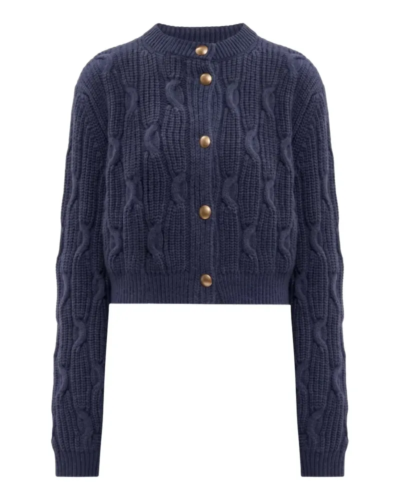 Twin-Set Cardigan mit Zopfmuster - Blau Blau