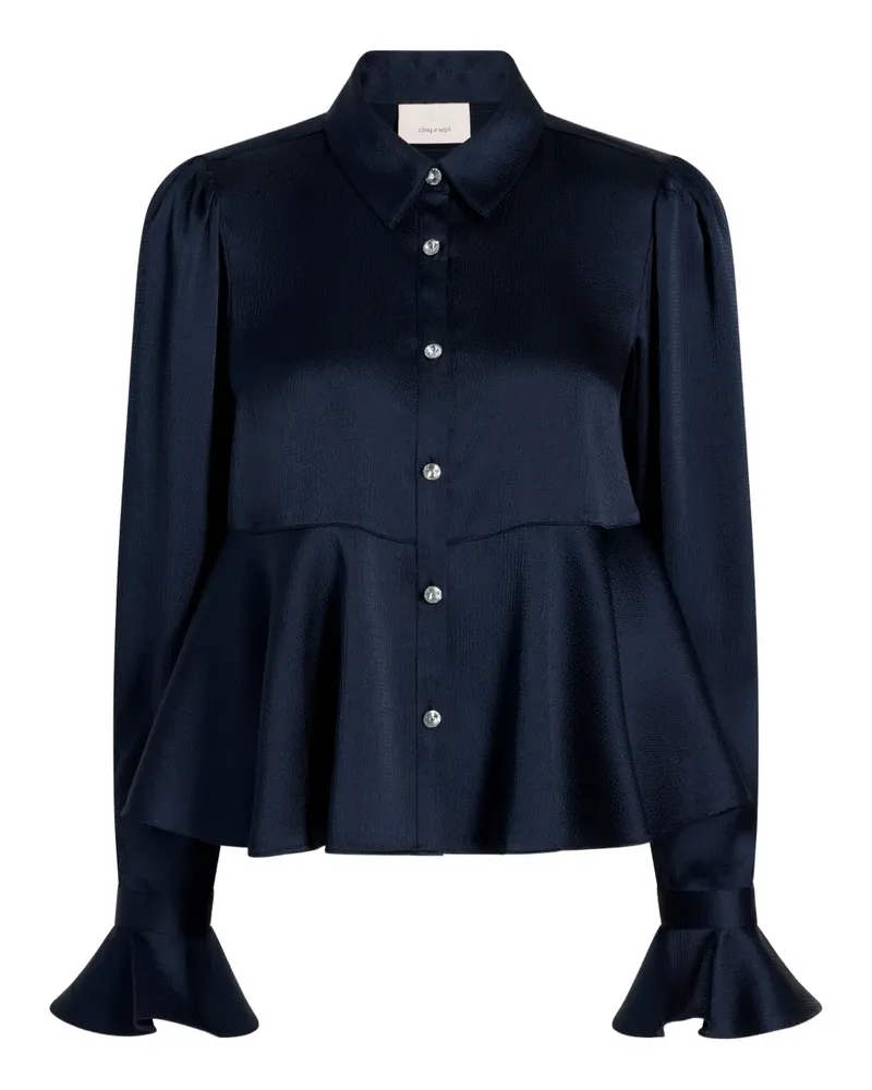 Cinq à Sept Isaure peplum satin shirt - Blau Blau