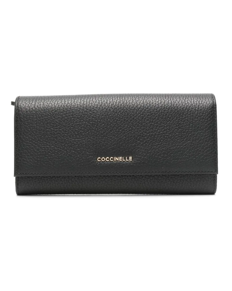 Coccinelle Metallic Soft Portemonnaie - Schwarz Schwarz