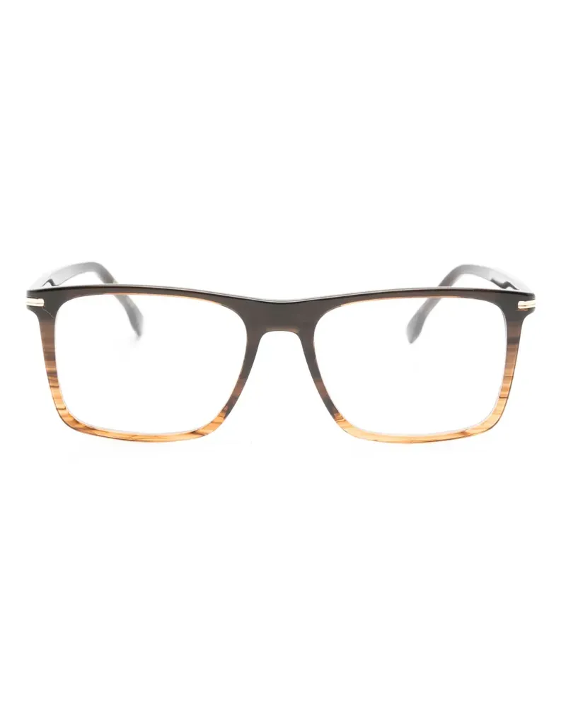 HUGO BOSS Brille mit eckigem Gestell - Braun Braun