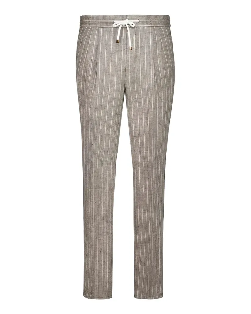 Brunello Cucinelli Gestreifte Hose aus Leinen - Nude Nude