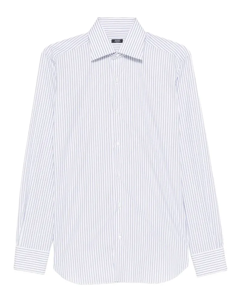 BARBA Gestreiftes Hemd - Weiß Weiß