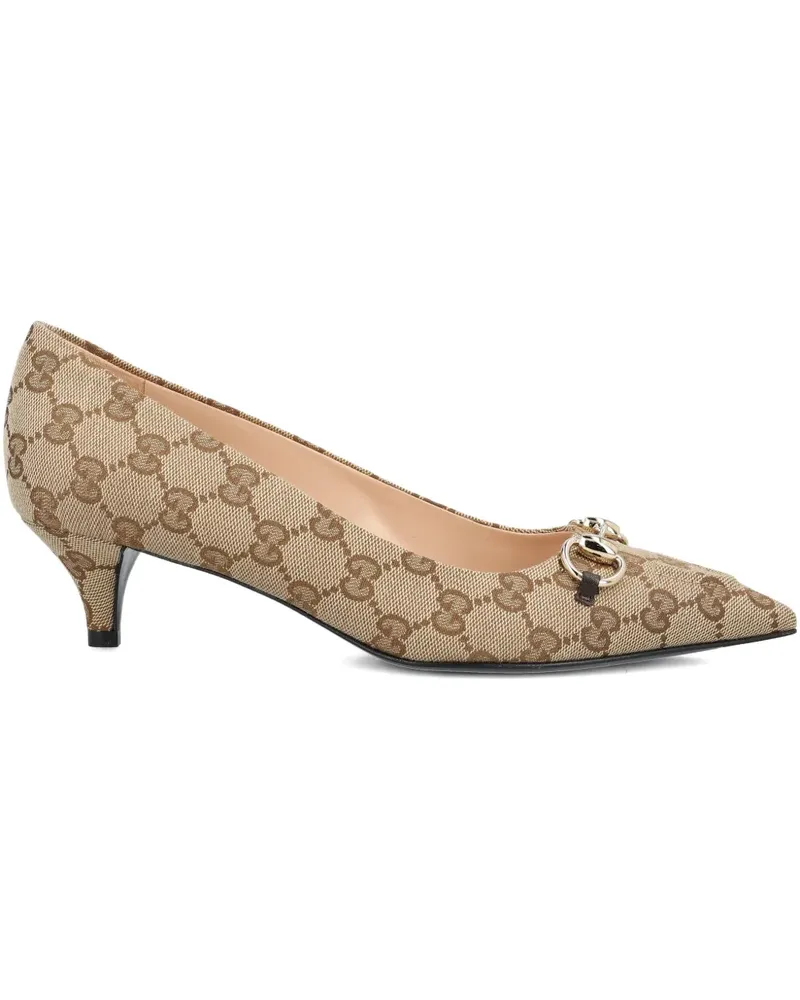Gucci 45mm Horsebit patterned pumps - Nude Nude