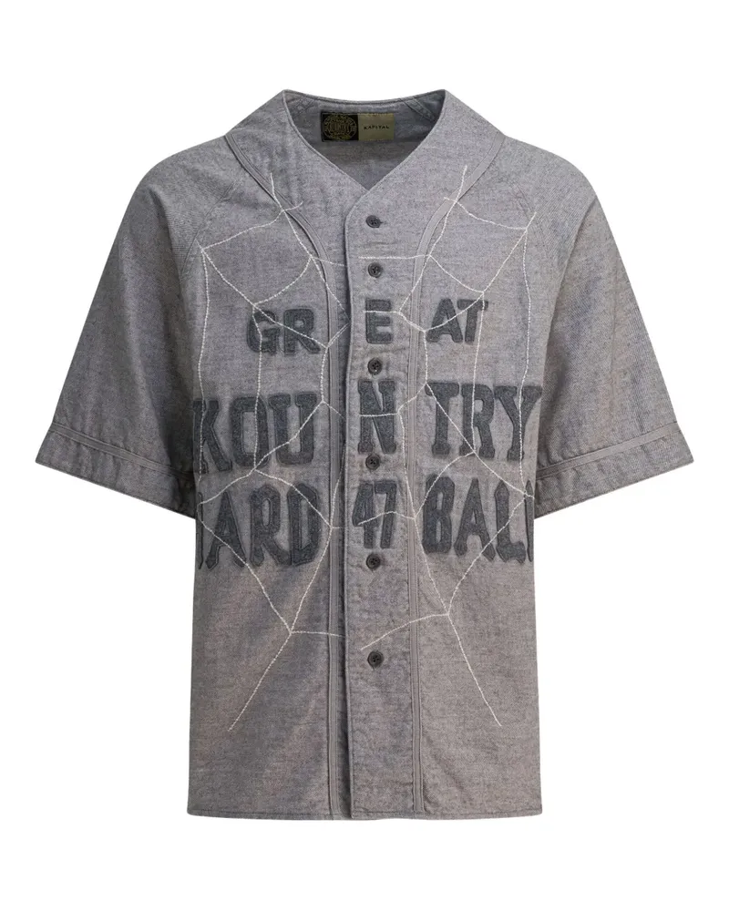 KAPITAL Hemd mit Text-Print - Grau Grau
