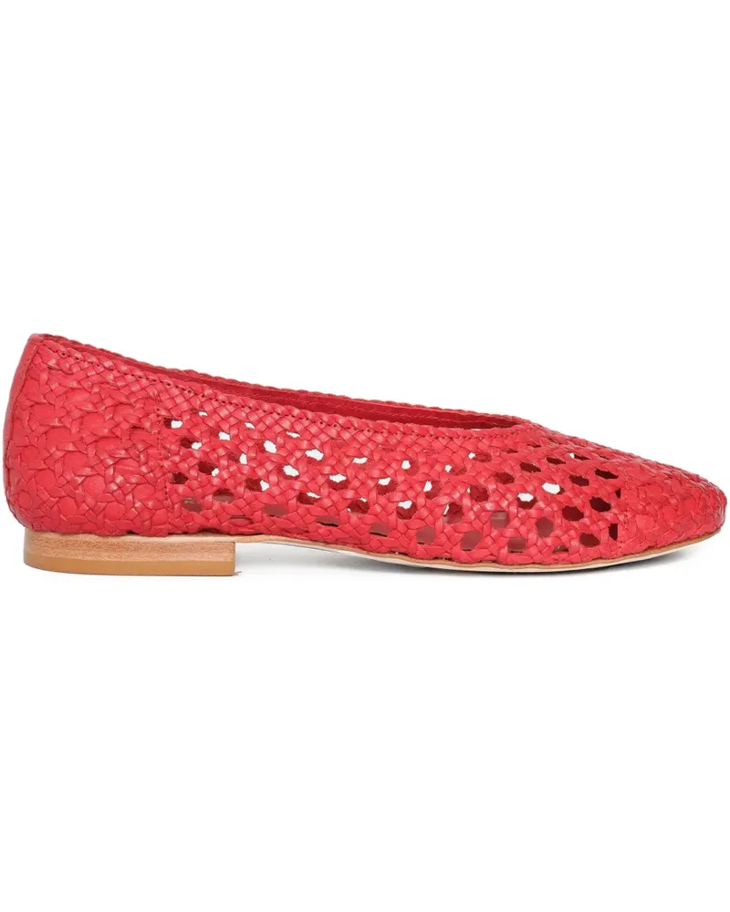 Sarah Chofakian Flache Pumps mit Webmuster - Rot Rot