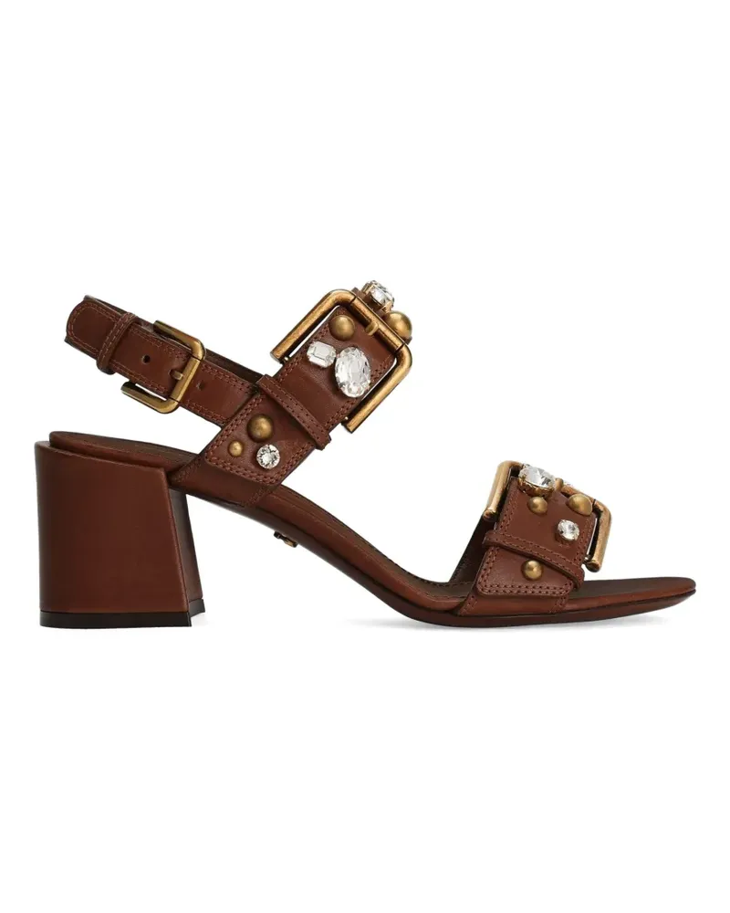 Dolce & Gabbana Sandalen mit verzierten Riemen - Braun Braun